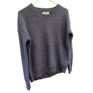 Magaschoni Mens Crewneck Mohair Sweater Blue Wool Blend Size Small Casual Preppy